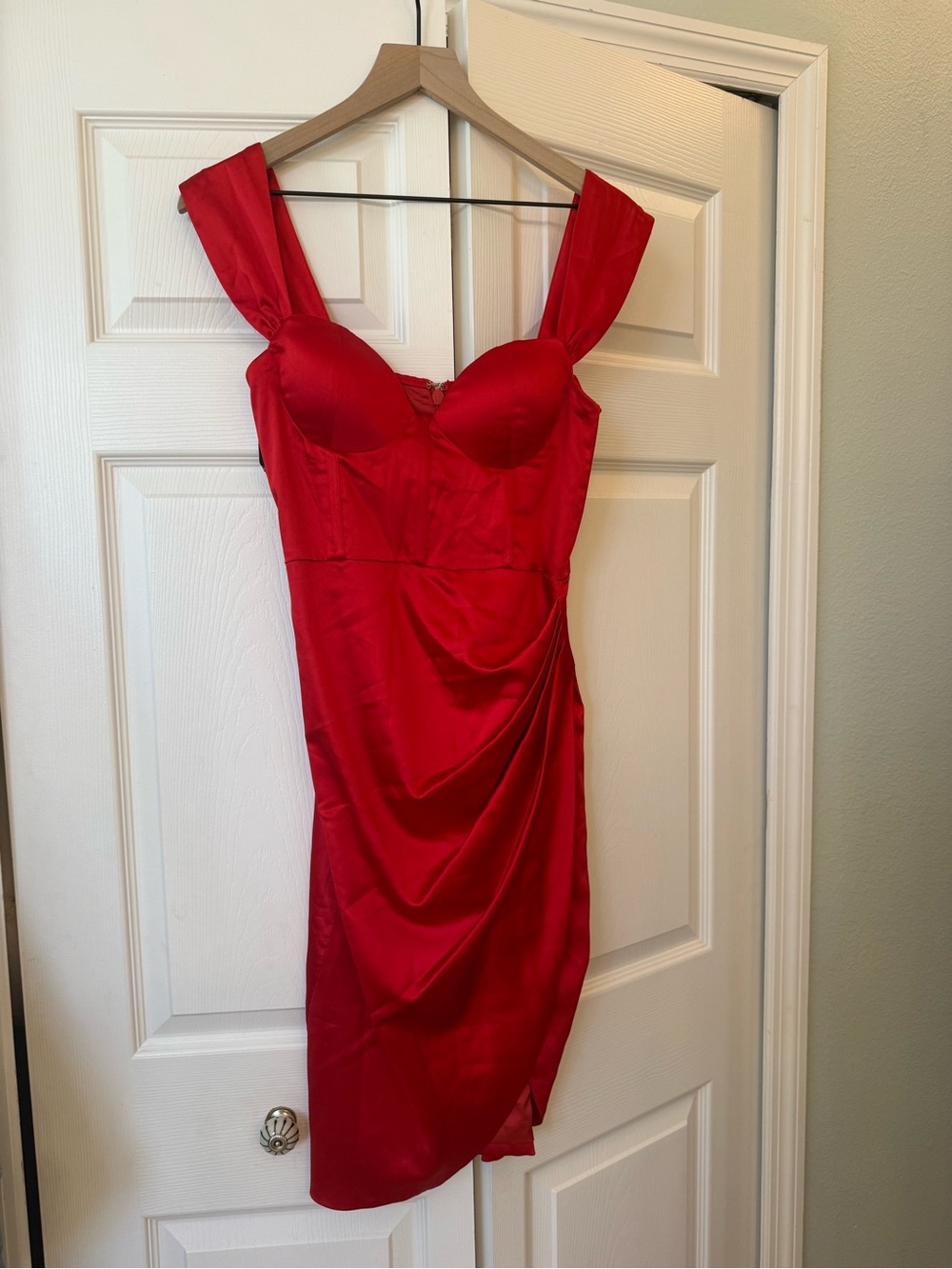 Miss circle New York red Hedy Satin Corset Dress Size Small - Picture 4 of 8